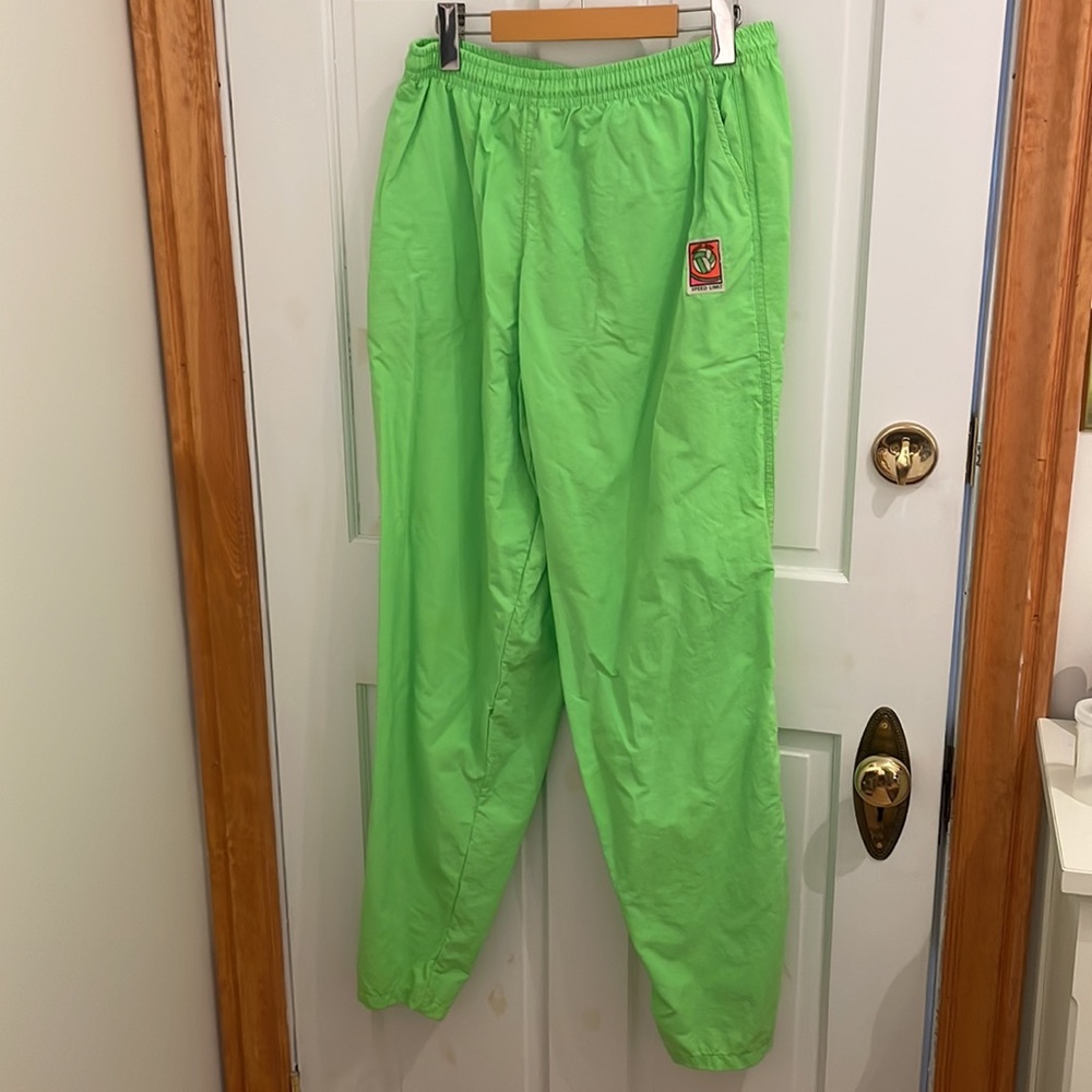 Vintage lime green track pants
